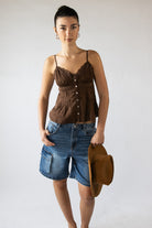 Stretch Denim Cargo Jorts
