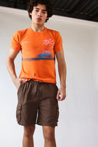 Drawstring Twill Cargo Shorts