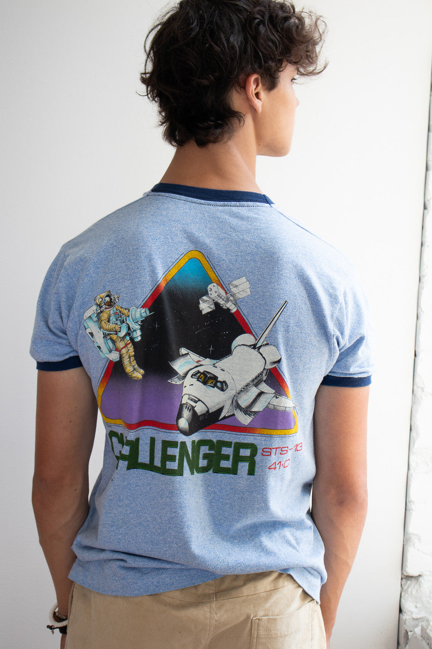 Vintage 1980's Challenger Space Shuttle Mission Ringer T-Shirt