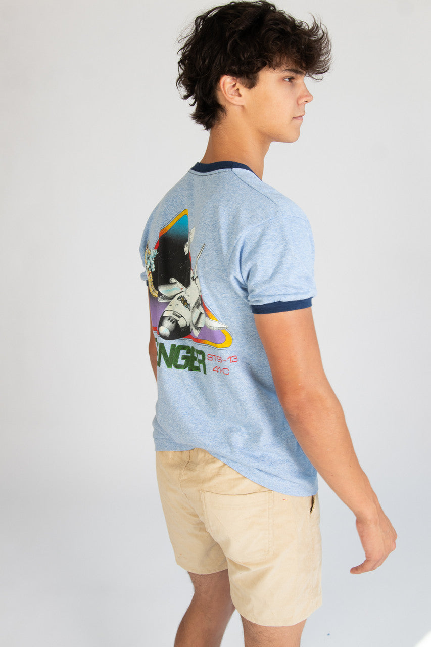 Vintage 1980's Challenger Space Shuttle Mission Ringer T-Shirt