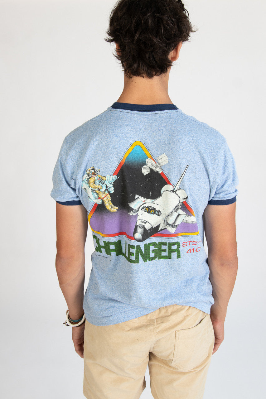 Vintage 1980's Challenger Space Shuttle Mission Ringer T-Shirt