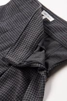 Charcoal Houndstooth Pleated Skirt