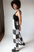 Checkered Patchwork Overalls