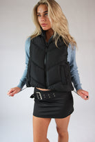 Chevron Puffer Vest Black