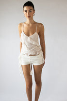 Ruffle Chiffon Cami Tank Top