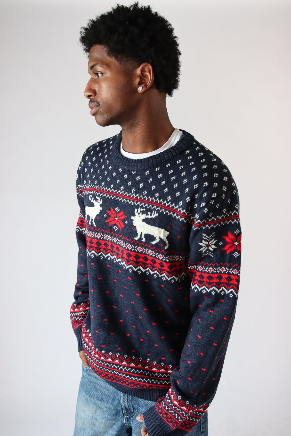 Christmas Moose Fair Isle Sweater