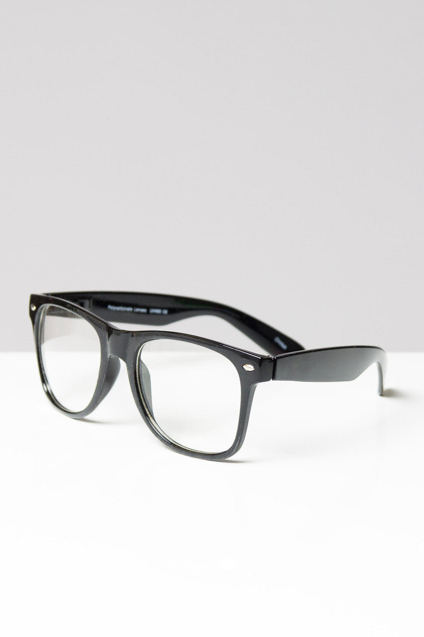 Square Neon Clear Glasses