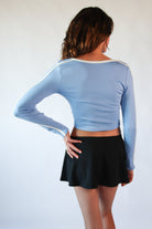 Contrast Trim Long Sleeve Top