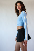 Contrast Trim Long Sleeve Top