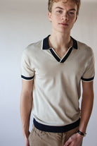 Contrast V-Neck Polo