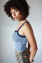 Contrast Trim Striped Tank