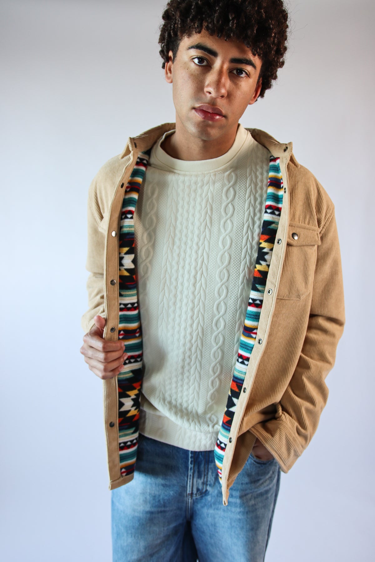 Blanket Lined Cord Shacket