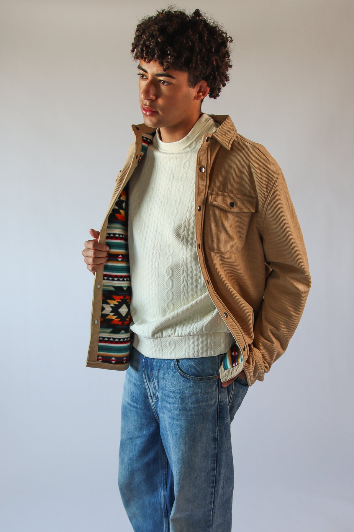 Blanket Lined Cord Shacket