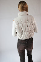 Corduroy Puffer Vest Beige