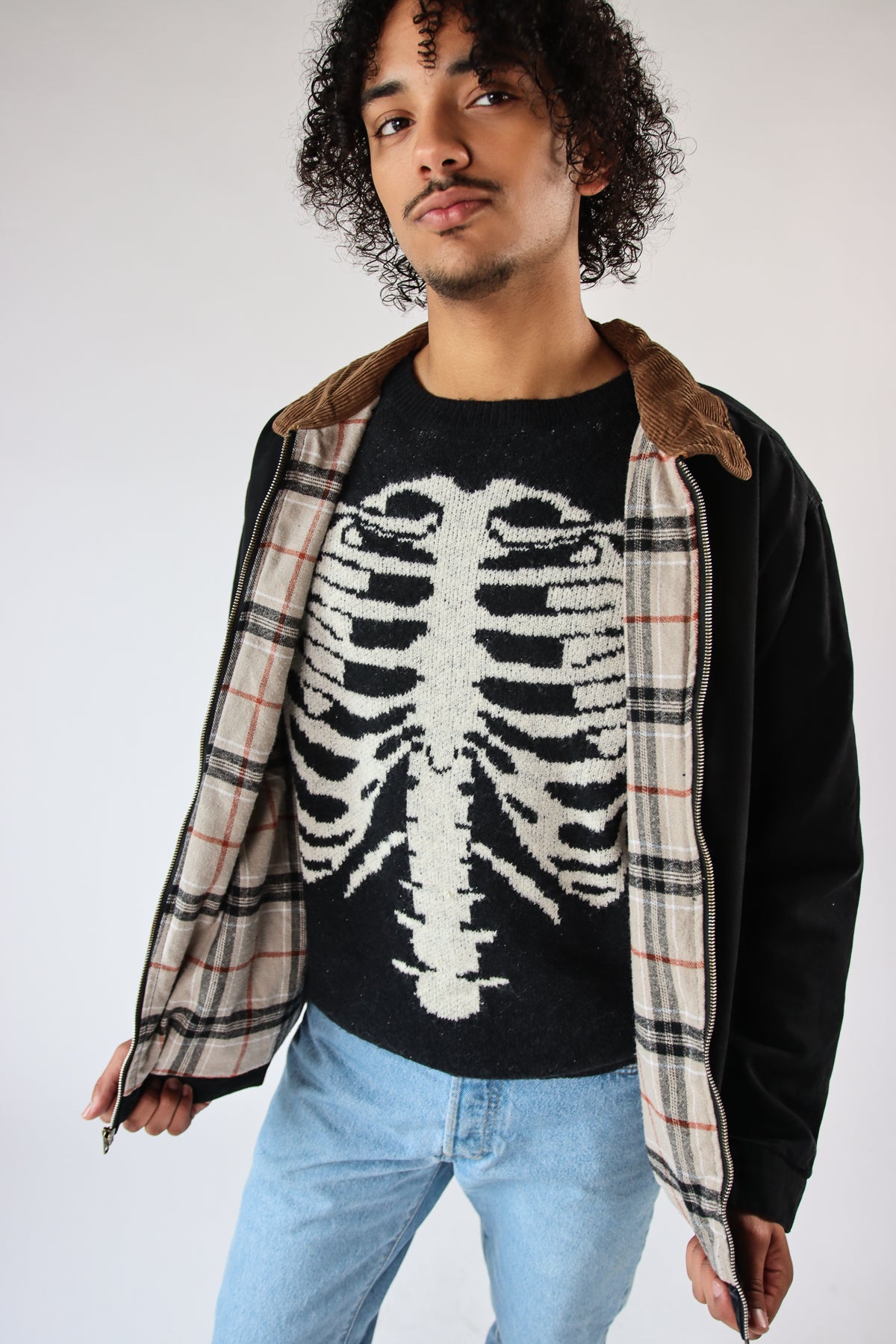 Corduroy Collar Canvas Jacket