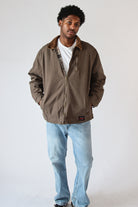 Corduroy Collar Canvas Jacket