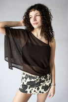 Cow Print Denim Mini Skirt