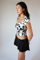 Cow Print Square Neck Top