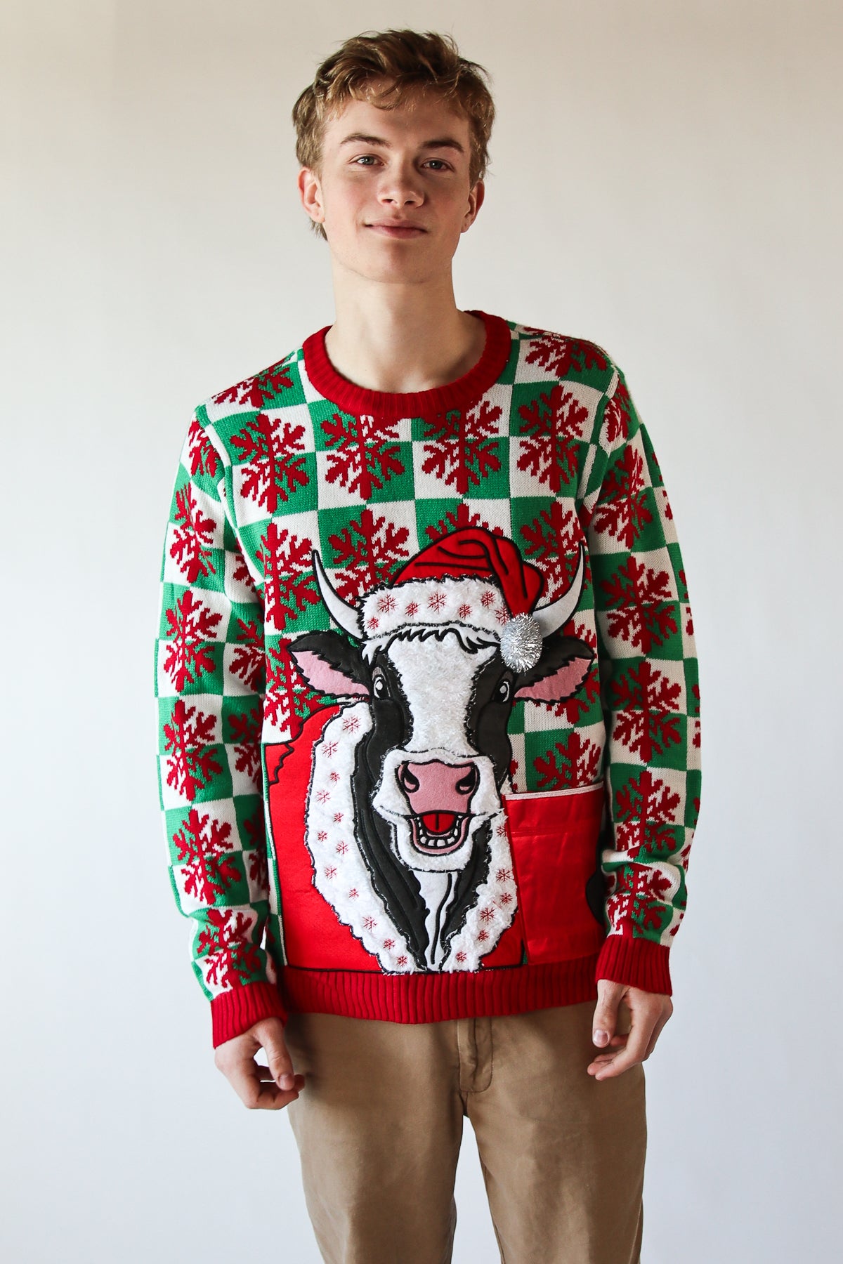 Mooey Christmas Drink Holder Sweater