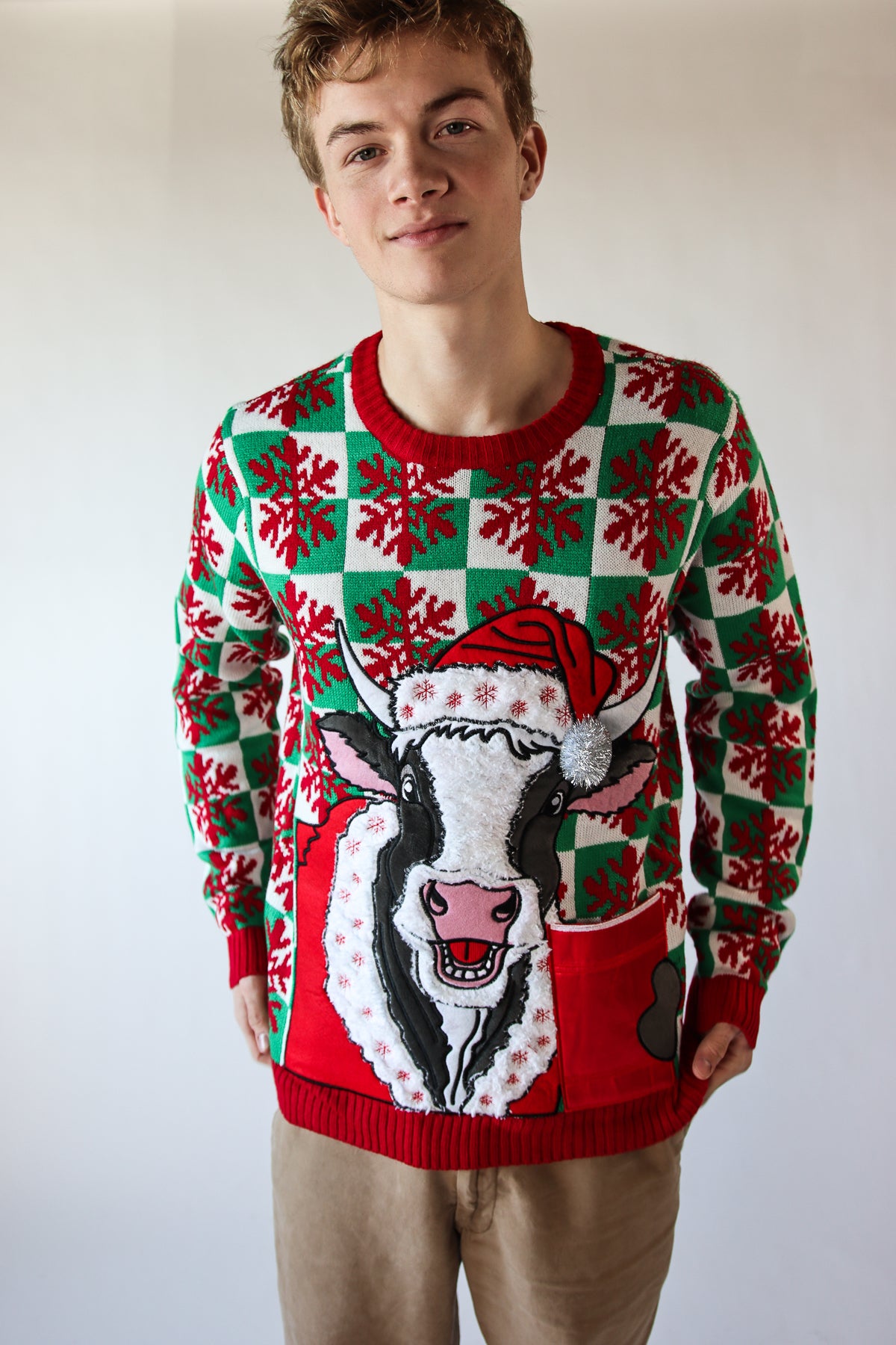 Mooey Christmas Drink Holder Sweater