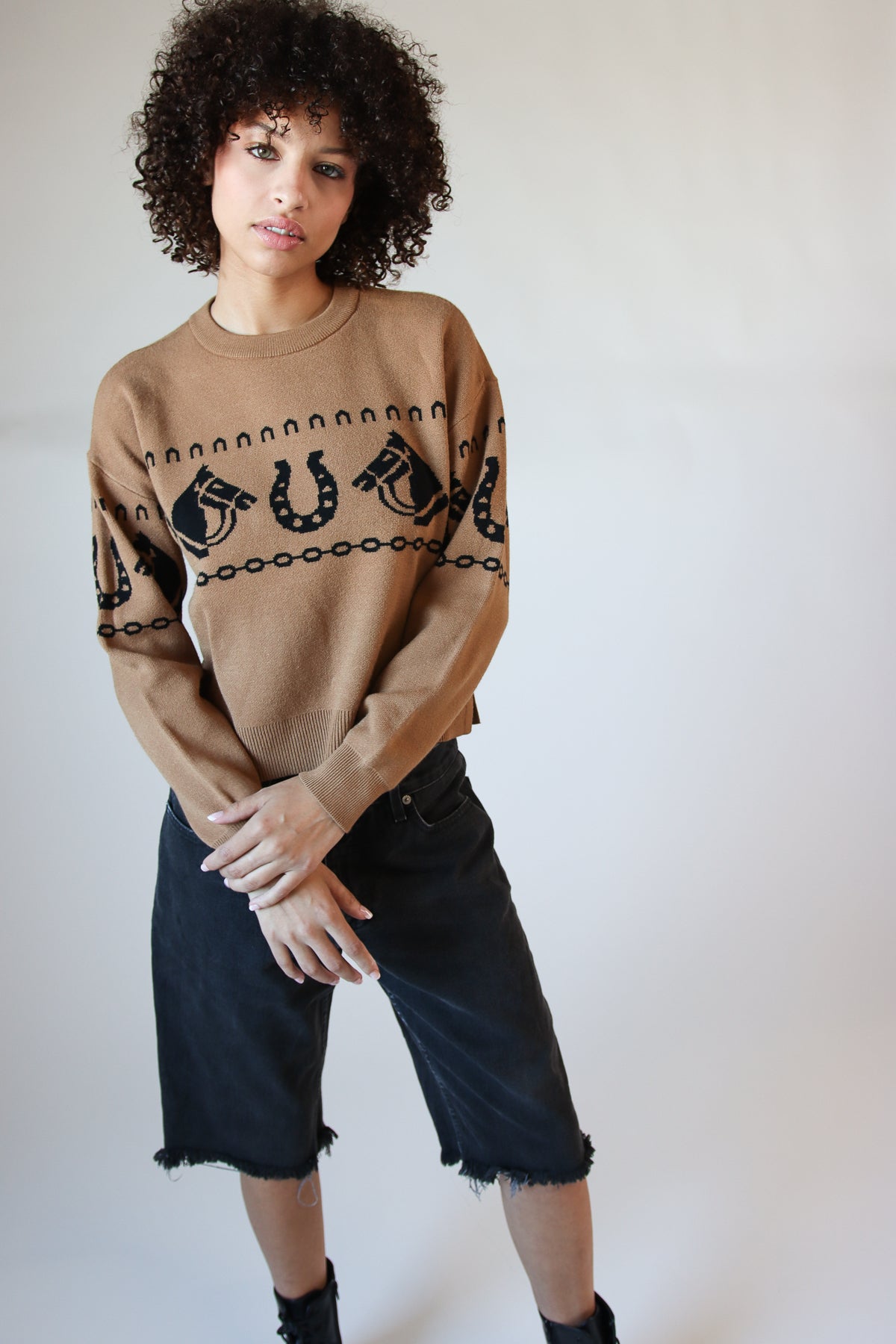 Cowboy Western Motif Sweater