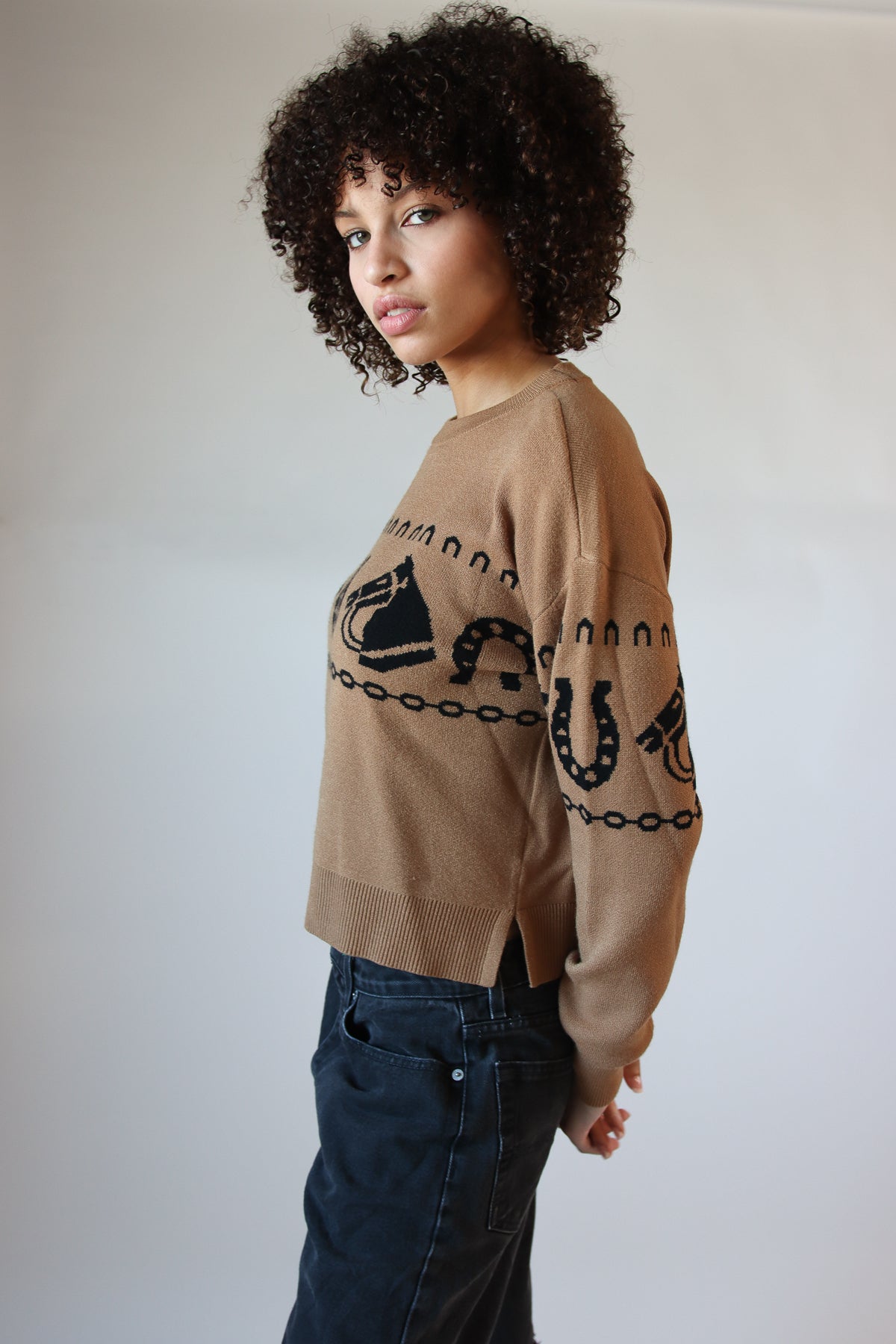 Cowboy Western Motif Sweater