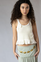 Crochet Flower Peplum Tank Top