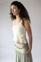 Crochet Flower Peplum Tank Top