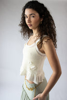 Crochet Flower Peplum Tank Top