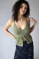 Pointelle Knit Flyaway Tank Top
