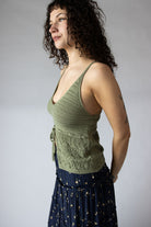 Pointelle Knit Flyaway Tank Top