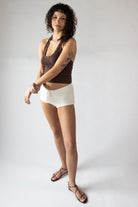 Mixed Open Knit Lined Shorts