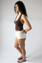 Mixed Open Knit Lined Shorts