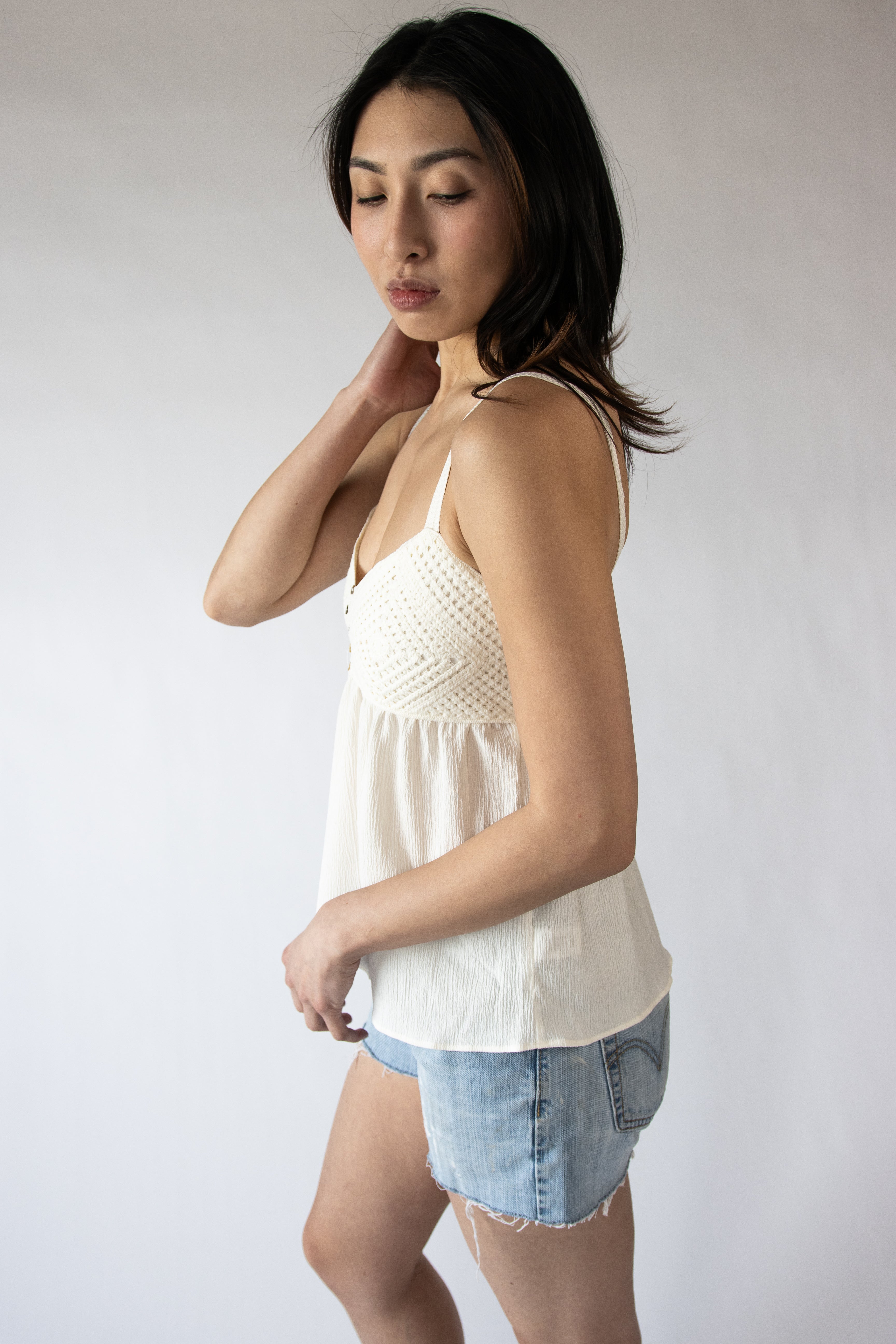 Knit Top Babydoll Tank Top