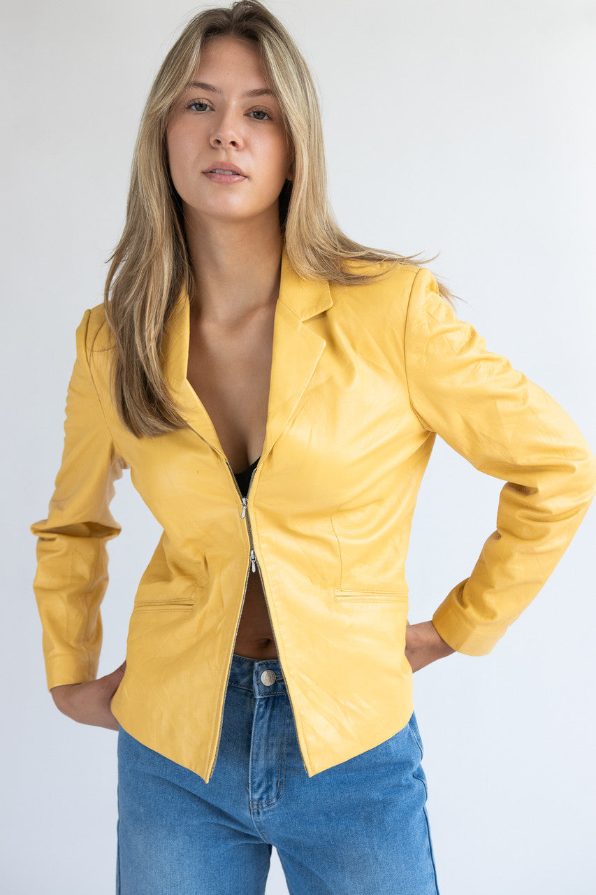 Vintage Ann Taylor Double Zip Leather Jacket