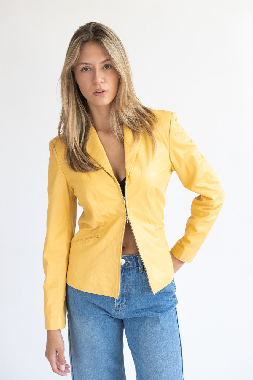 Vintage Ann Taylor Double Zip Leather Jacket
