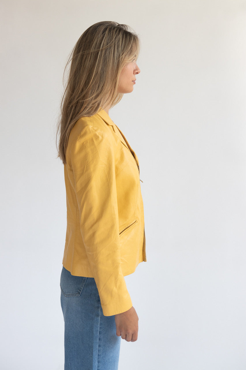 Vintage Ann Taylor Double Zip Leather Jacket