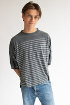 Vintage Gray Striped Ocean Pacific T-Shirt (1990s)