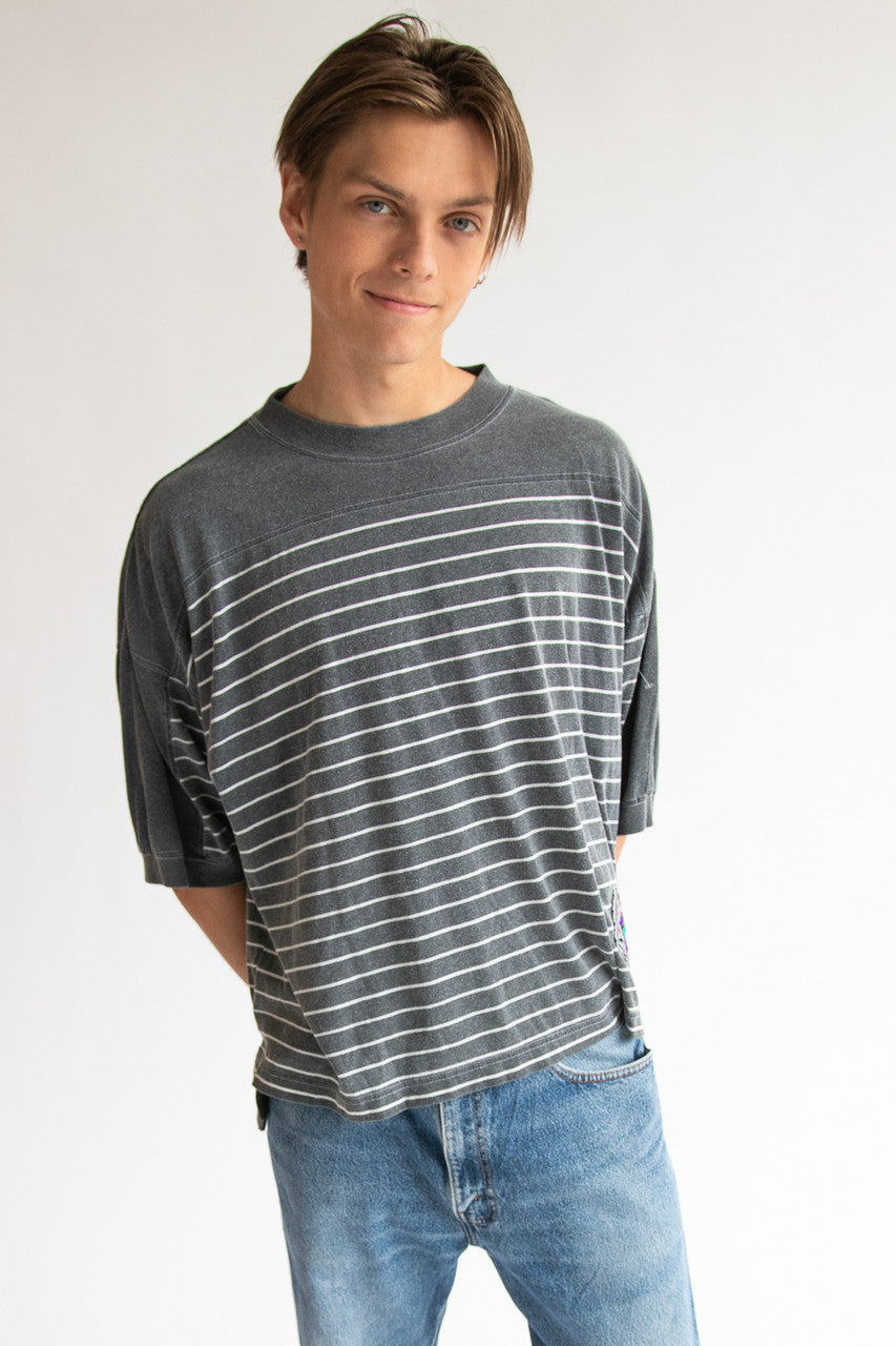 Vintage Gray Striped Ocean Pacific T-Shirt (1990s)