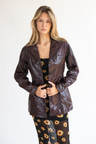 Vintage Dark Maroon Leather Trench Coat (1970s)