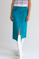 Vintage Sundance Blue Denim Midi Skirt (1990s)