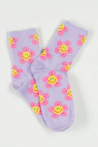 Lavender Smiling Daisy Socks