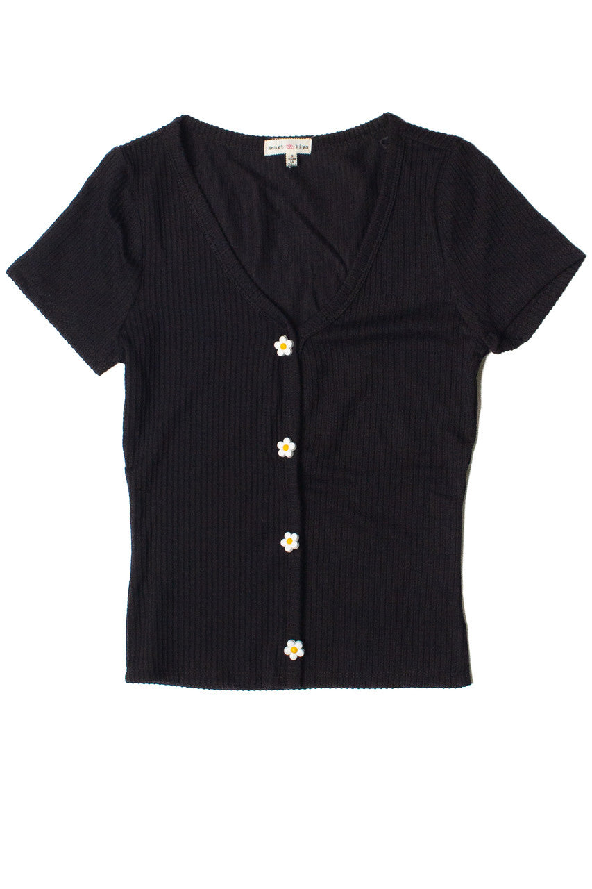 Daisy Button Ribbed Tee