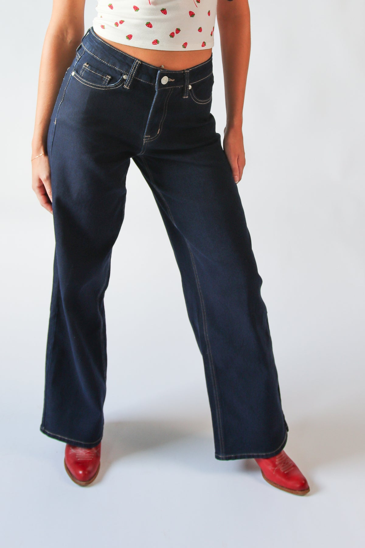 Dark Wash Wide Leg Jeans