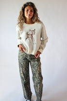 Printed Knit Graphic Sweater