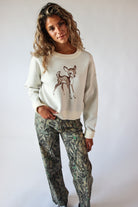 Printed Knit Graphic Sweater Deer