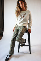 Printed Knit Graphic Sweater
