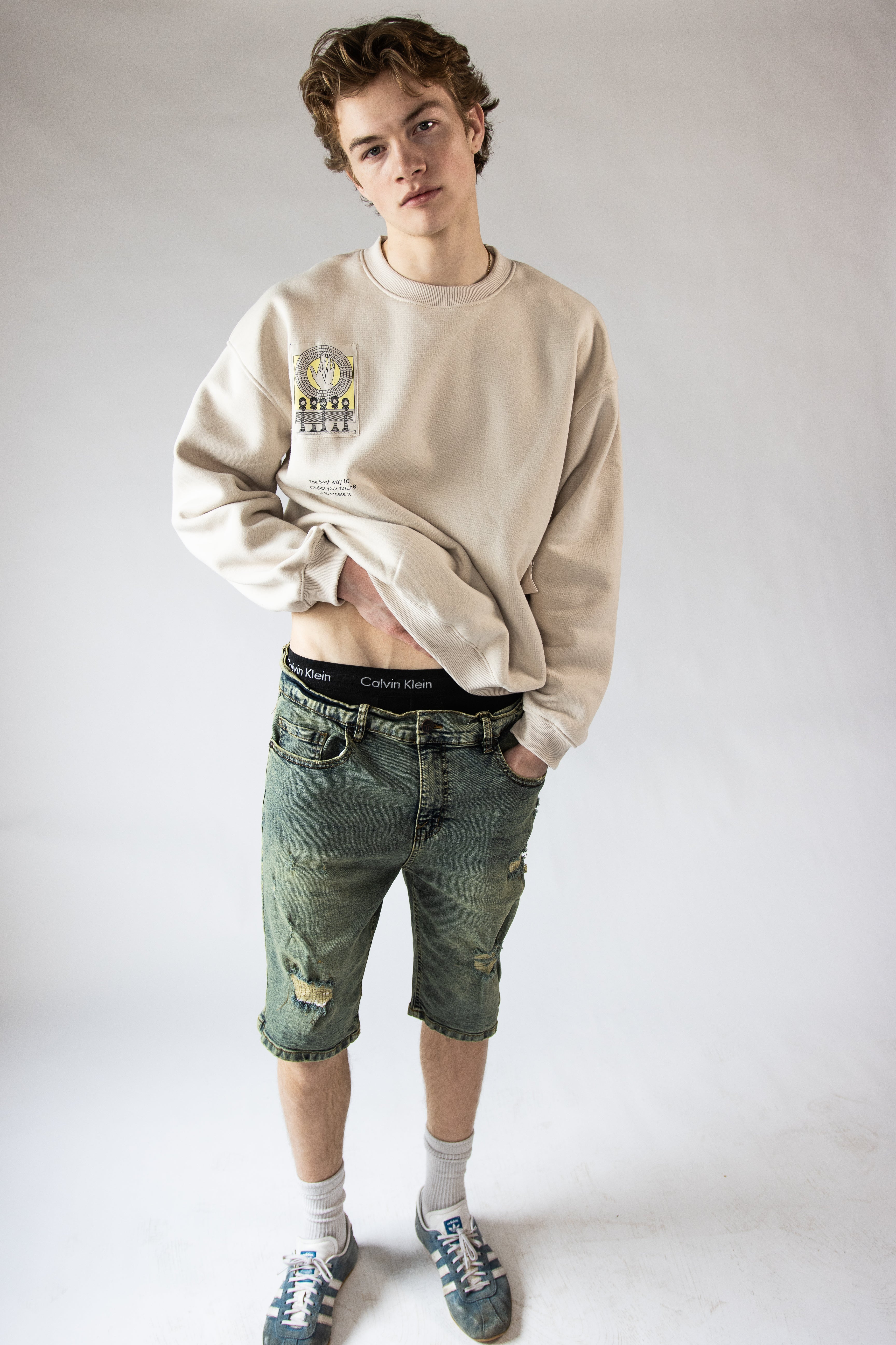 Distressed Grunge Wash Jorts