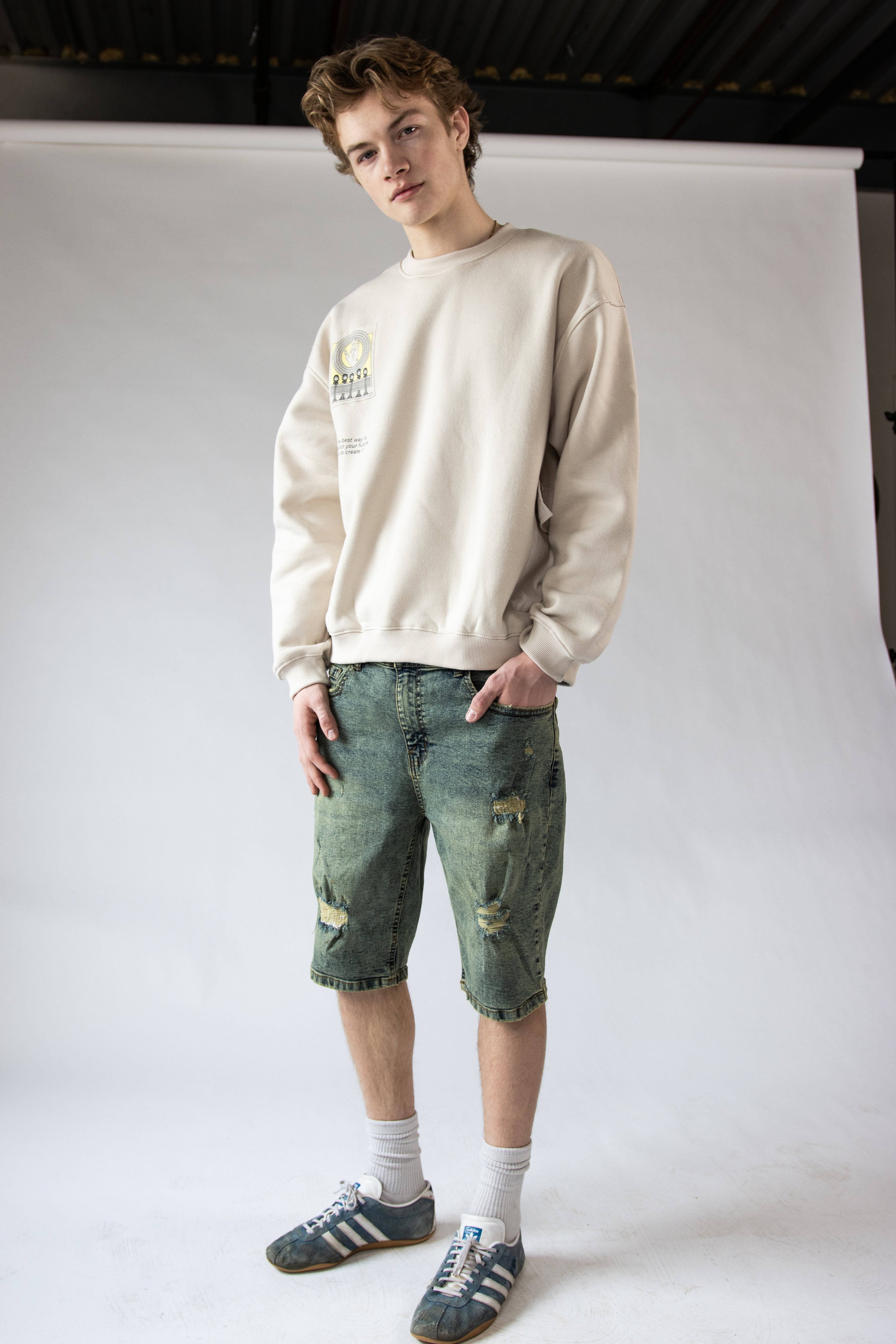 Distressed Grunge Wash Jorts