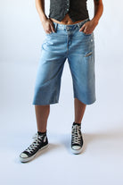 Distressed Long Jorts Light